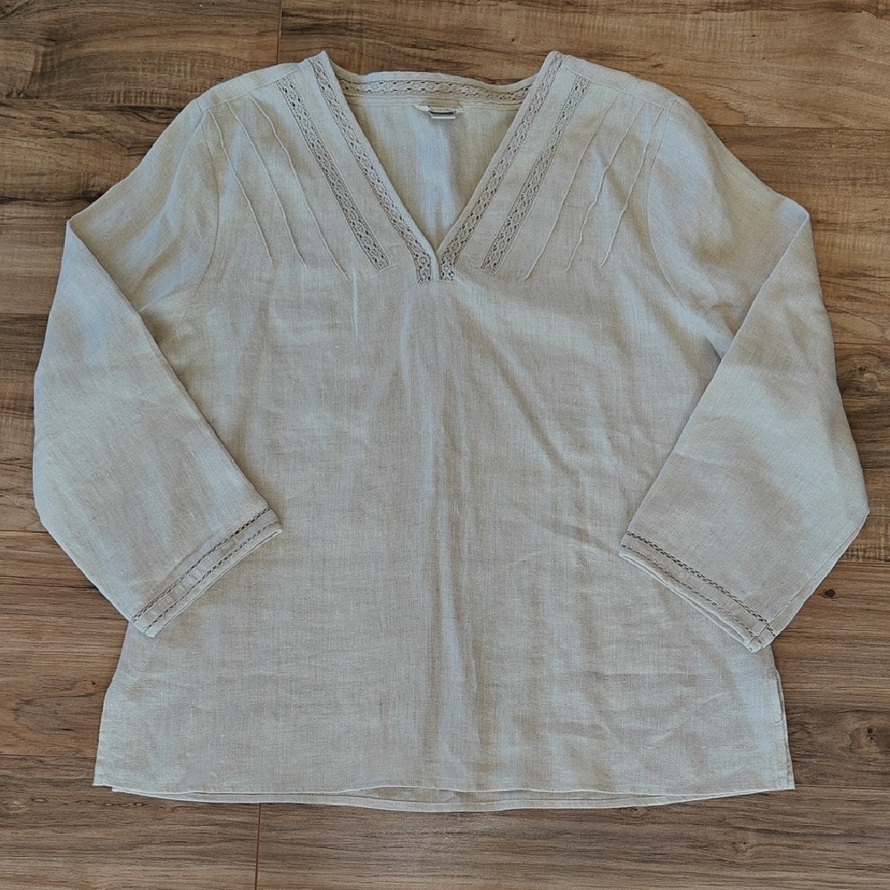 EUC 100% Linen Blouse
